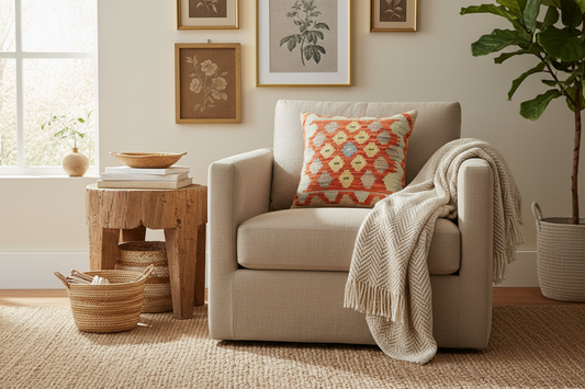 Bohemian Spencer Turkish Hand-Woven Kilim Pillow