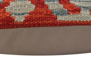handmade Traditional Pillow Rust Blue Hand-Woven SQUARE 100% WOOL Hand woven turkish pillow2 x 2