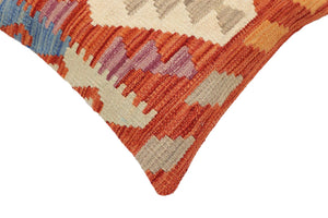 handmade Traditional Pillow Rust Blue Hand-Woven SQUARE 100% WOOL Hand woven turkish pillow2 x 2
