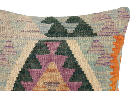 handmade Traditional Pillow Blue Green Hand-Woven SQUARE 100% WOOL Hand woven turkish pillow2 x 2