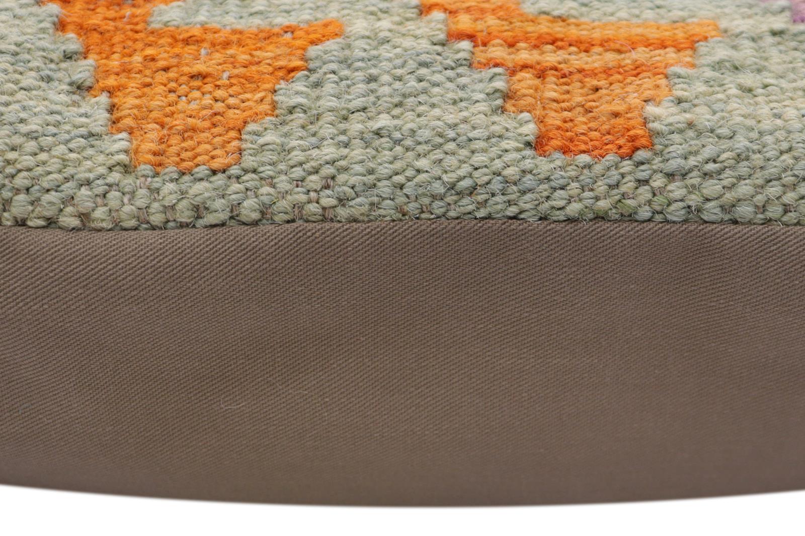 handmade Traditional Pillow Blue Green Hand-Woven SQUARE 100% WOOL Hand woven turkish pillow2 x 2