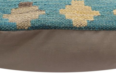 handmade Traditional Pillow Blue Gray Hand-Woven SQUARE 100% WOOL Hand woven turkish pillow2 x 2