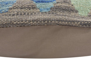handmade Traditional Pillow Gray Rust Hand-Woven SQUARE 100% WOOL Hand woven turkish pillow2 x 2