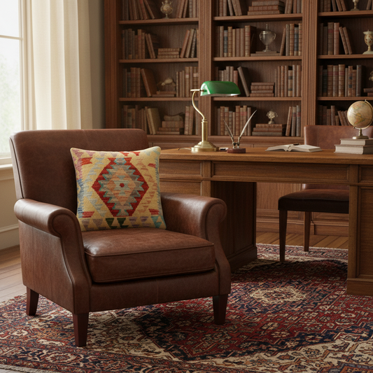 Rustic Munoz Turkish Hand-Woven Kilim Pillow