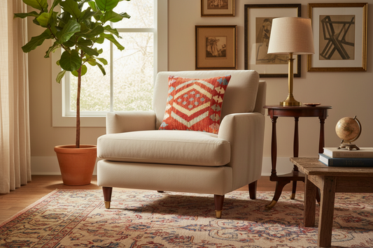 Rustic Mccall Turkish Hand-Woven Kilim Pillow