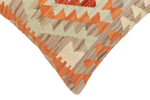 handmade Traditional Pillow Rust Blue Hand-Woven SQUARE 100% WOOL Hand woven turkish pillow2 x 2