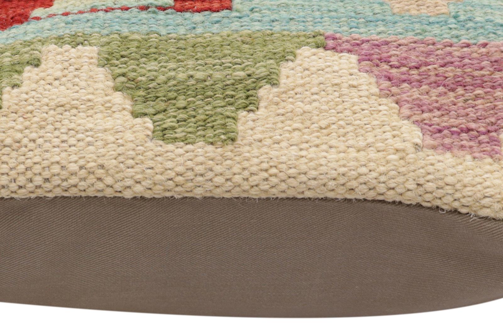 handmade Traditional Pillow Blue Red Hand-Woven SQUARE 100% WOOL Hand woven turkish pillow2 x 2