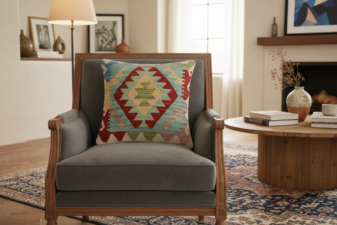 Southwestern Salazar Turkish Hand-Woven Kilim Pillow