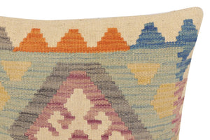 handmade Traditional Pillow Blue Rust Hand-Woven SQUARE 100% WOOL Hand woven turkish pillow2 x 2