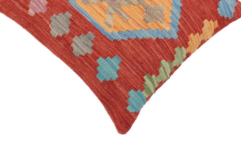 handmade Traditional Pillow Red Blue Hand-Woven SQUARE 100% WOOL Hand woven turkish pillow2 x 2