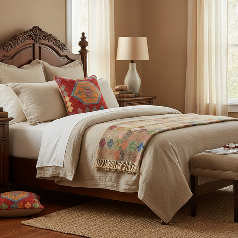 Boho Chic Hendrix Turkish Hand-Woven Kilim Pillow