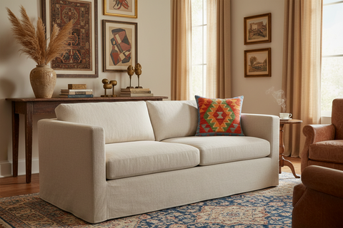 Boho Chic Randolph Turkish Hand-Woven Kilim Pillow