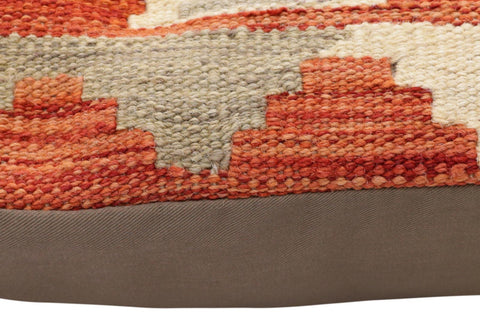 handmade Traditional Pillow Rust Blue Hand-Woven SQUARE 100% WOOL Hand woven turkish pillow2 x 2