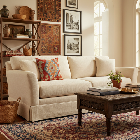 Rustic Schultz Turkish Hand-Woven Kilim Pillow