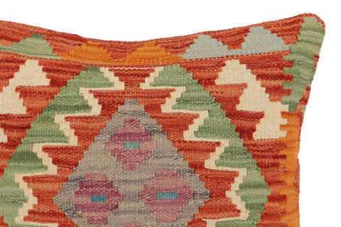 handmade Traditional Pillow Rust Blue Hand-Woven SQUARE 100% WOOL Hand woven turkish pillow2 x 2