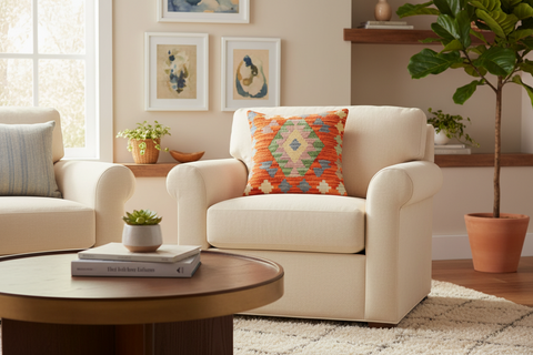 Rustic Mcintyre Turkish Hand-Woven Kilim Pillow