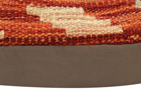 handmade Traditional Pillow Rust Blue Hand-Woven SQUARE 100% WOOL Hand woven turkish pillow2 x 2