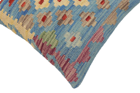 handmade Traditional Pillow Blue Red Hand-Woven SQUARE 100% WOOL Hand woven turkish pillow2 x 2