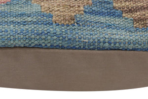 handmade Traditional Pillow Blue Red Hand-Woven SQUARE 100% WOOL Hand woven turkish pillow2 x 2