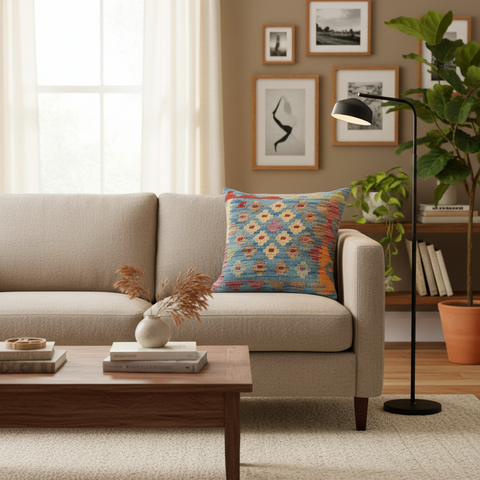 Bohemian Wilcox Turkish Hand-Woven Kilim Pillow