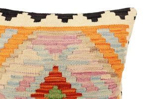 handmade Traditional Pillow Rust Blue Hand-Woven SQUARE 100% WOOL Hand woven turkish pillow2 x 2