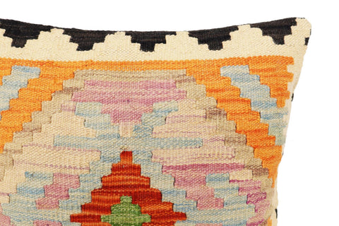 handmade Traditional Pillow Rust Blue Hand-Woven SQUARE 100% WOOL Hand woven turkish pillow2 x 2