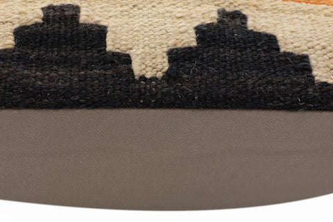 handmade Traditional Pillow Rust Blue Hand-Woven SQUARE 100% WOOL Hand woven turkish pillow2 x 2