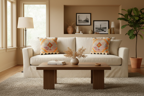 Boho Chic Cantrell Turkish Hand-Woven Kilim Pillow