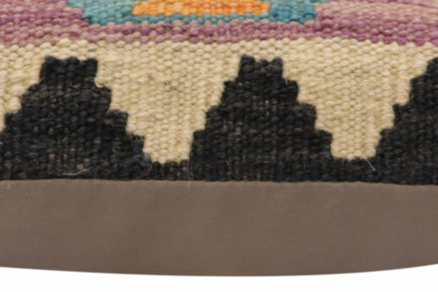 handmade Traditional Pillow Blue Beige Hand-Woven SQUARE 100% WOOL Hand woven turkish pillow2 x 2