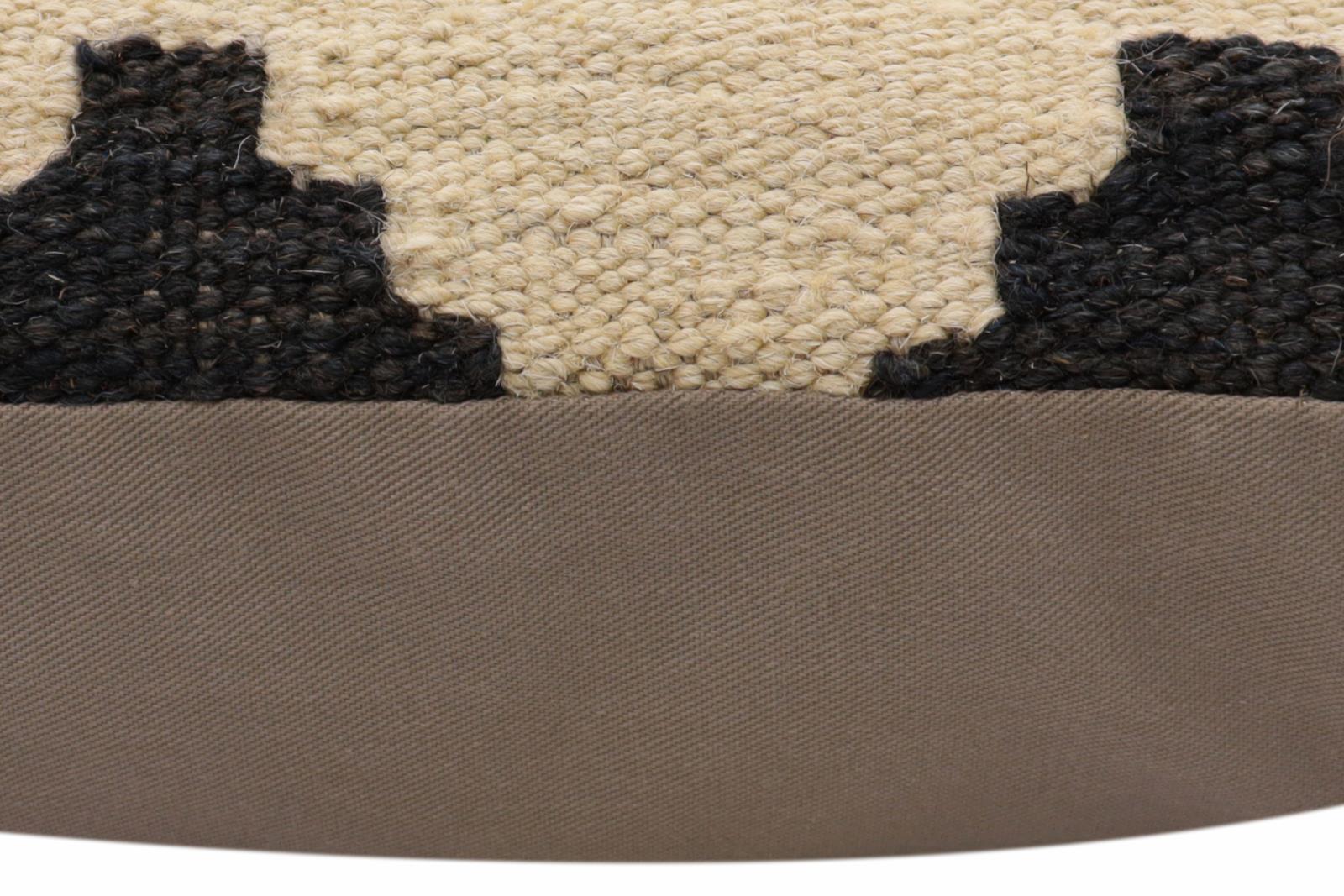 handmade Traditional Pillow Rust Blue Hand-Woven SQUARE 100% WOOL  Hand woven turkish pillow  2 x 2