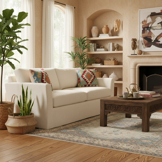 Rustic Frey Turkish Hand-Woven Kilim Pillow