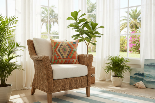 Bohemian Hubbard Turkish Hand-Woven Kilim Pillow