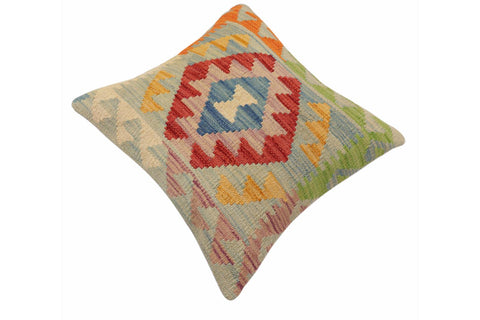 handmade Traditional Pillow Blue Red Hand-Woven SQUARE 100% WOOL  Hand woven turkish pillow  2 x 2