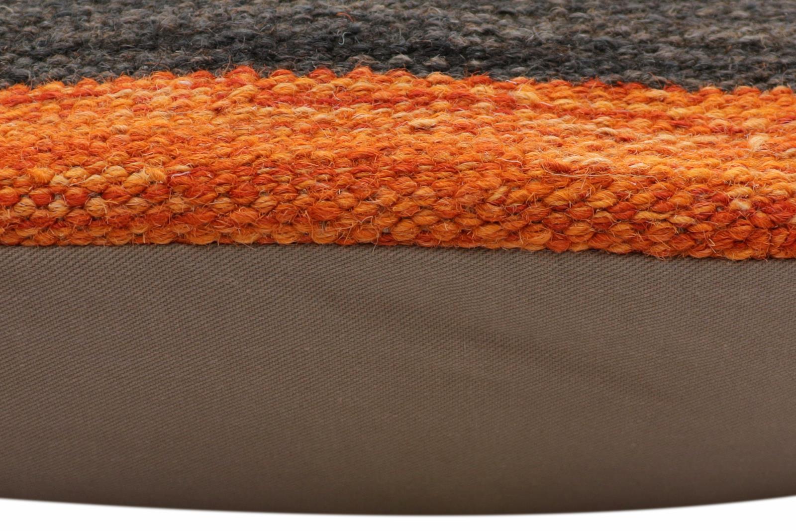 handmade Modern Pillow Rust Black Hand-Woven SQUARE 100% WOOL  Hand woven turkish pillow  2 x 2
