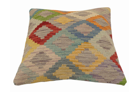 handmade Traditional Pillow Blue Red Hand-Woven SQUARE 100% WOOL Hand woven turkish pillow2 x 2