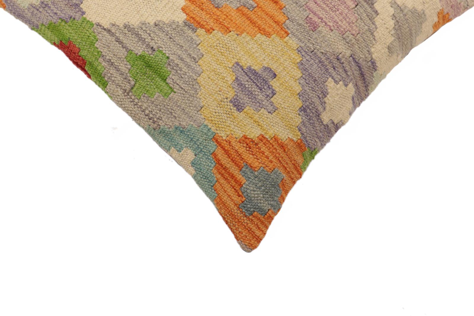 handmade Traditional Pillow Blue Red Hand-Woven SQUARE 100% WOOL Hand woven turkish pillow2 x 2