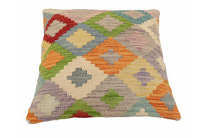 handmade Traditional Pillow Blue Red Hand-Woven SQUARE 100% WOOL Hand woven turkish pillow2 x 2