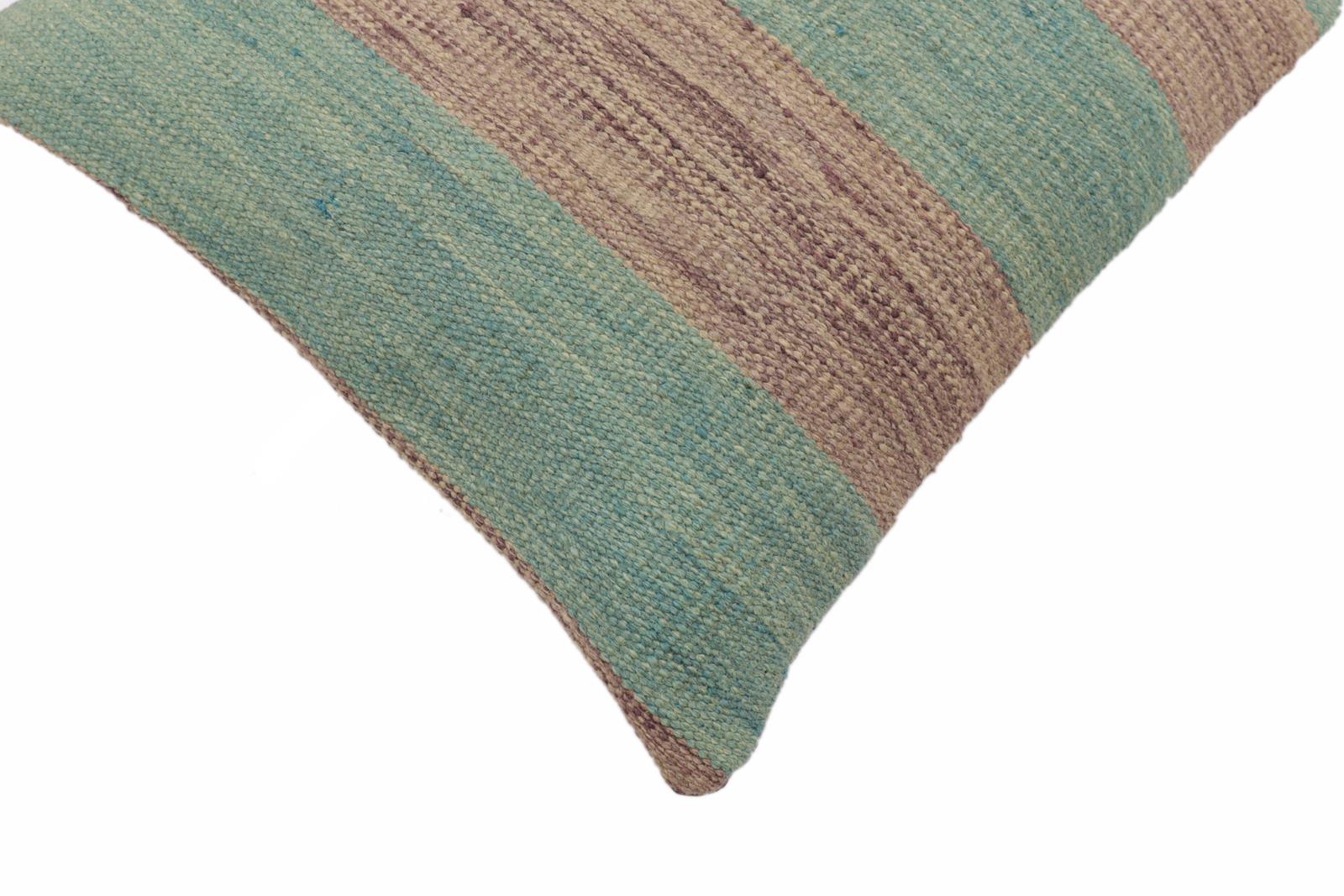 handmade Modern Pillow Teal Purple Hand-Woven SQUARE 100% WOOL  Hand woven turkish pillow  2 x 2