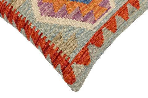 handmade Traditional Pillow Blue Rust Hand-Woven SQUARE 100% WOOL Hand woven turkish pillow2 x 2
