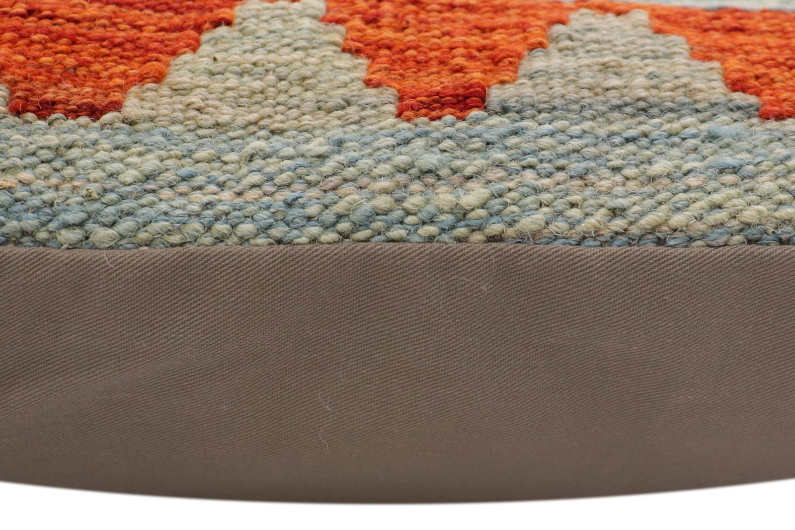 handmade Traditional Pillow Blue Rust Hand-Woven SQUARE 100% WOOL Hand woven turkish pillow2 x 2