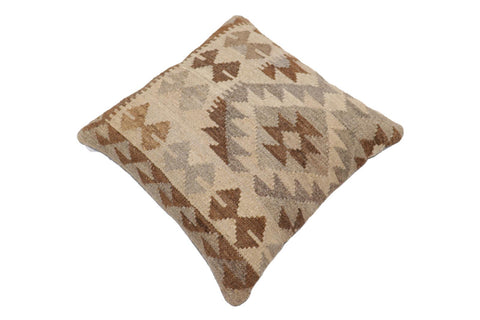 handmade Traditional Pillow Beige Gray Hand-Woven SQUARE 100% WOOL Hand woven turkish pillow2 x 2