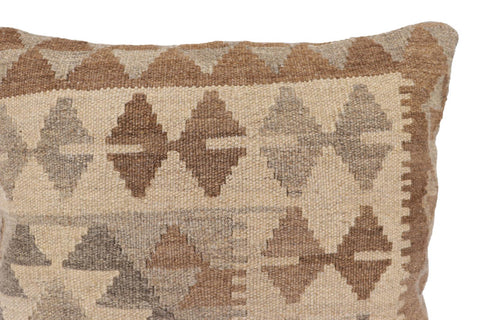 handmade Traditional Pillow Beige Brown Hand-Woven SQUARE 100% WOOL Hand woven turkish pillow2 x 2