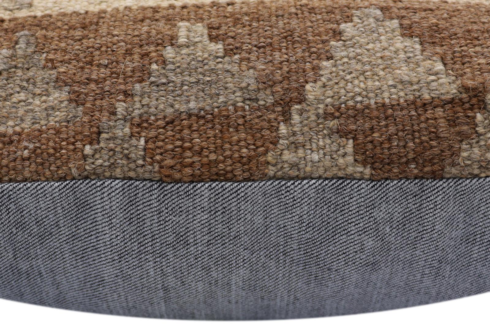 handmade Traditional Pillow Beige Brown Hand-Woven SQUARE 100% WOOL Hand woven turkish pillow2 x 2