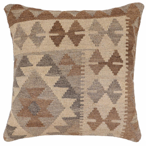 handmade Traditional Pillow Beige Brown Hand-Woven SQUARE 100% WOOL Hand woven turkish pillow2 x 2