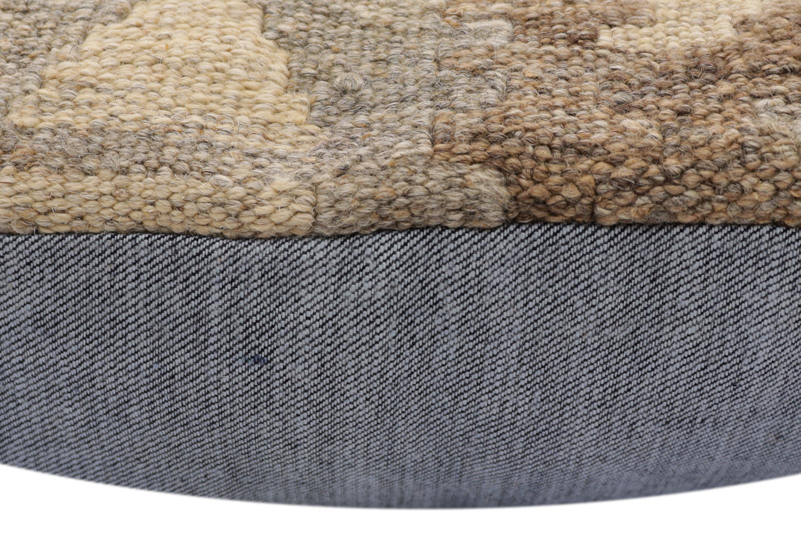 handmade Traditional Pillow Beige Gray Hand-Woven SQUARE 100% WOOL Hand woven turkish pillow2 x 2