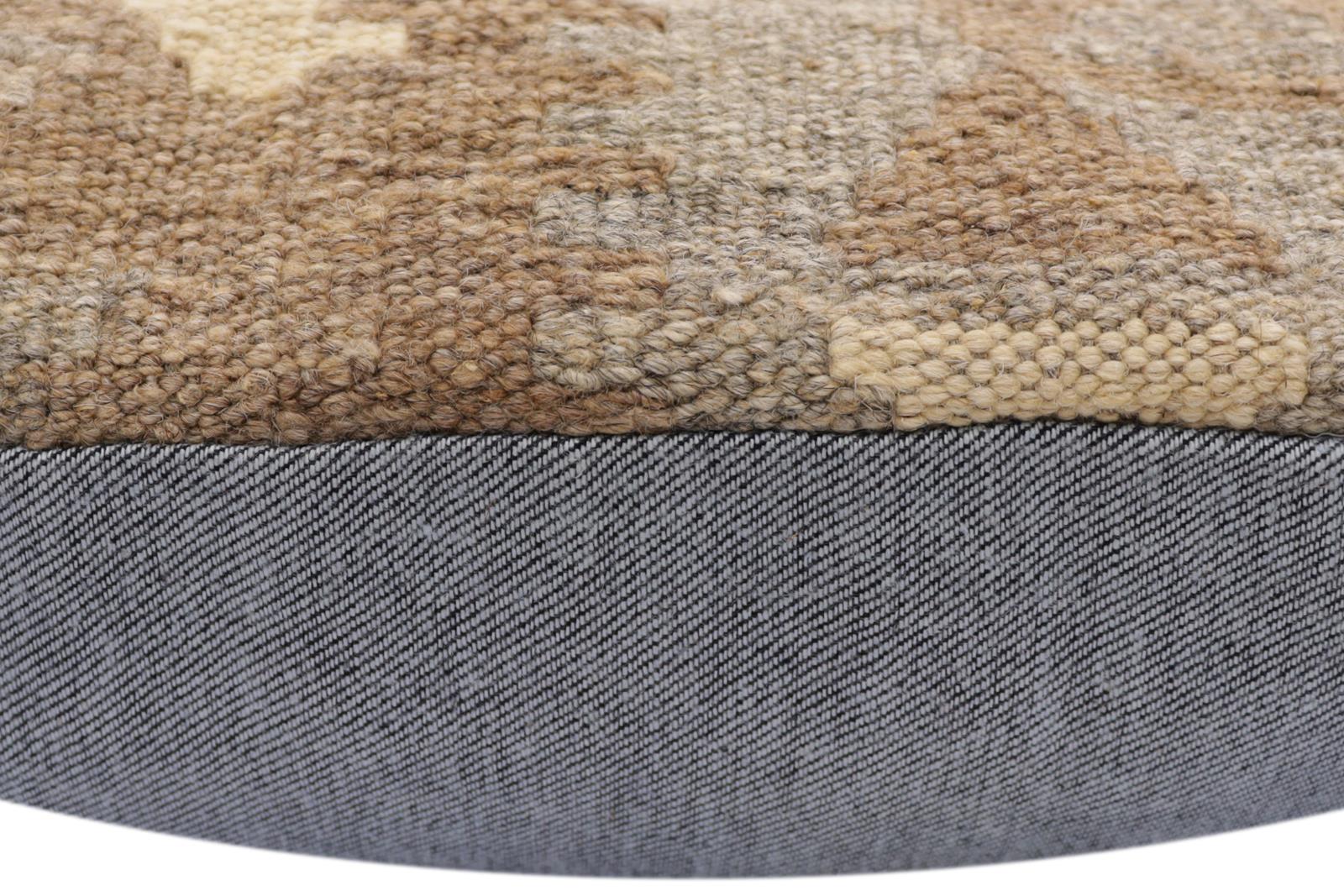 handmade Traditional Pillow Beige Gray Hand-Woven SQUARE 100% WOOL Hand woven turkish pillow2 x 2
