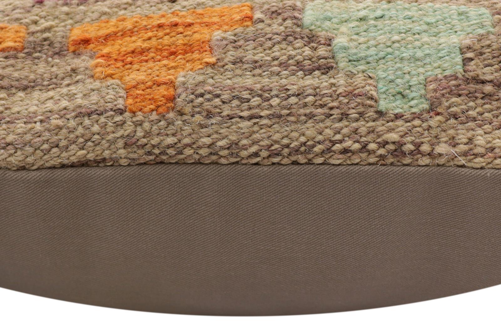 handmade Traditional Pillow Rust Blue Hand-Woven SQUARE 100% WOOL Hand woven turkish pillow2 x 2