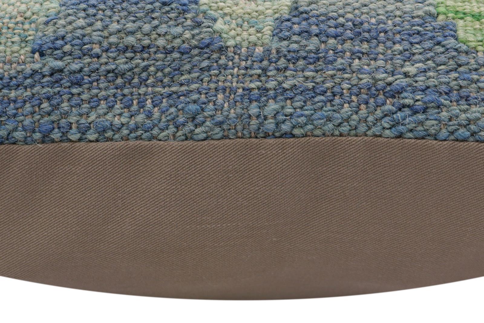 handmade Traditional Pillow Blue Red Hand-Woven SQUARE 100% WOOL Hand woven turkish pillow2 x 2