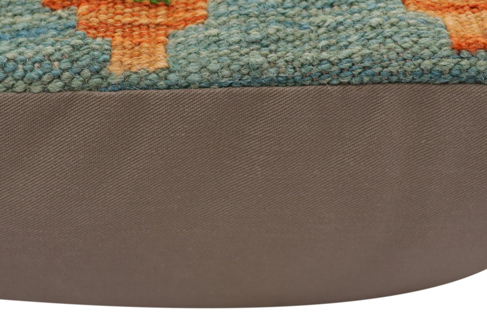 handmade Traditional Pillow Blue Rust Hand-Woven SQUARE 100% WOOL Hand woven turkish pillow2 x 2