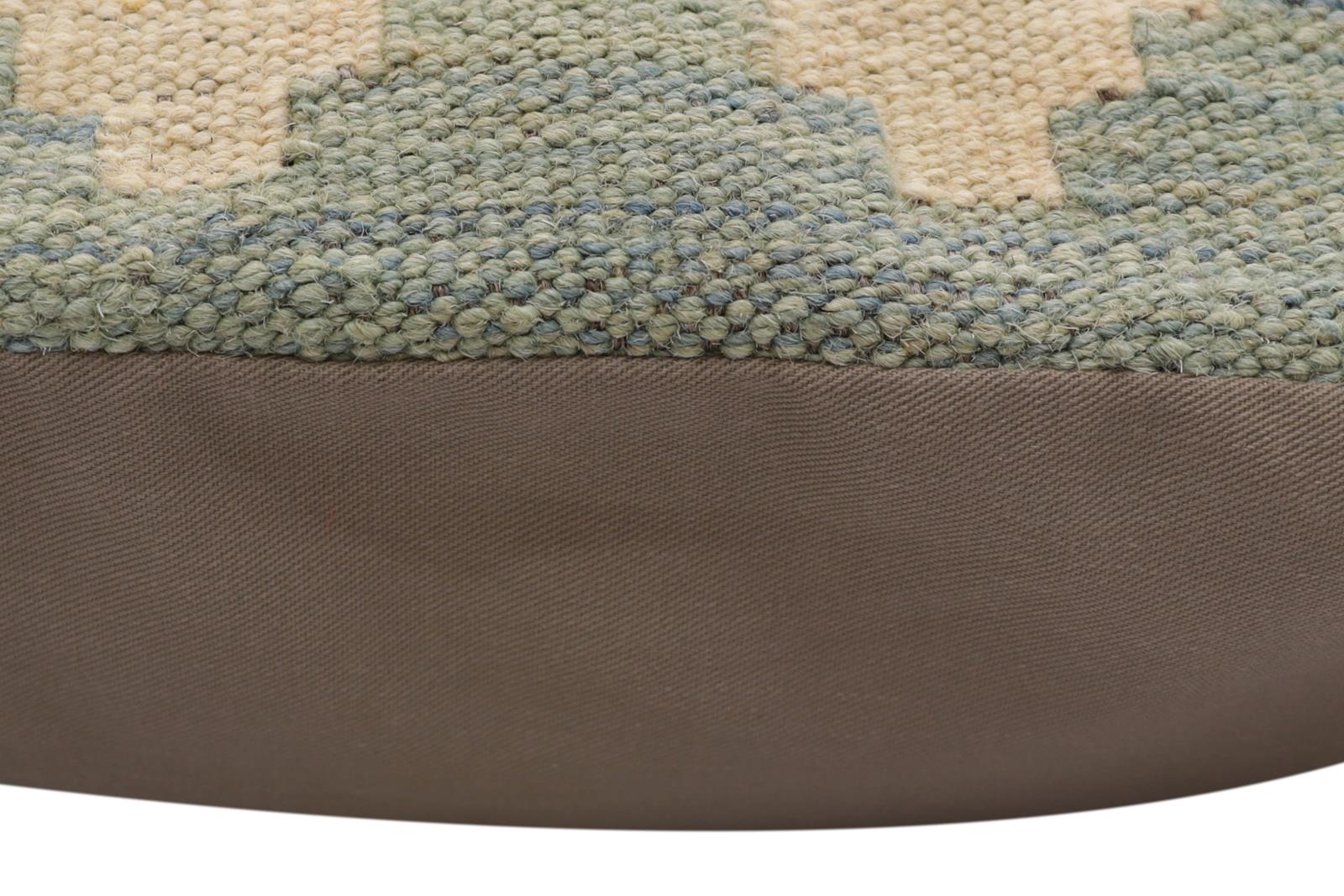 handmade Traditional Pillow Rust Blue Hand-Woven SQUARE 100% WOOL Hand woven turkish pillow2 x 2